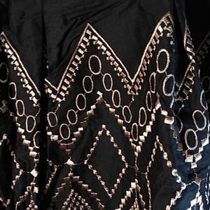 full skirt Gold Metallic embroidery Dana Buchman